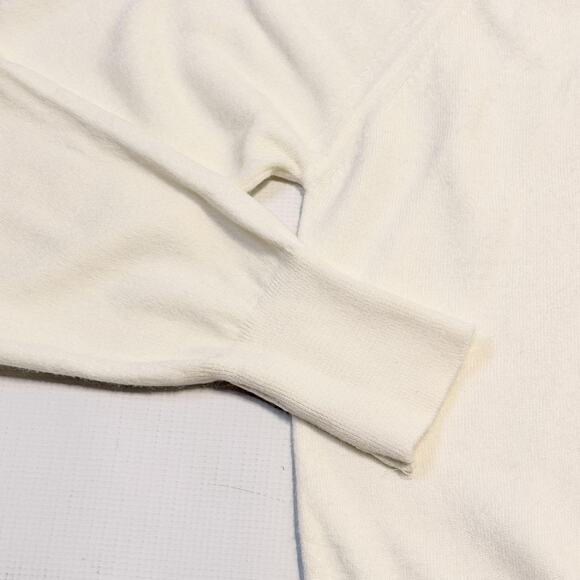 Aureus V-Neck Sweater Cream Embroidered Golf Crest Knit Pullover Adult - Picture 4 of 9